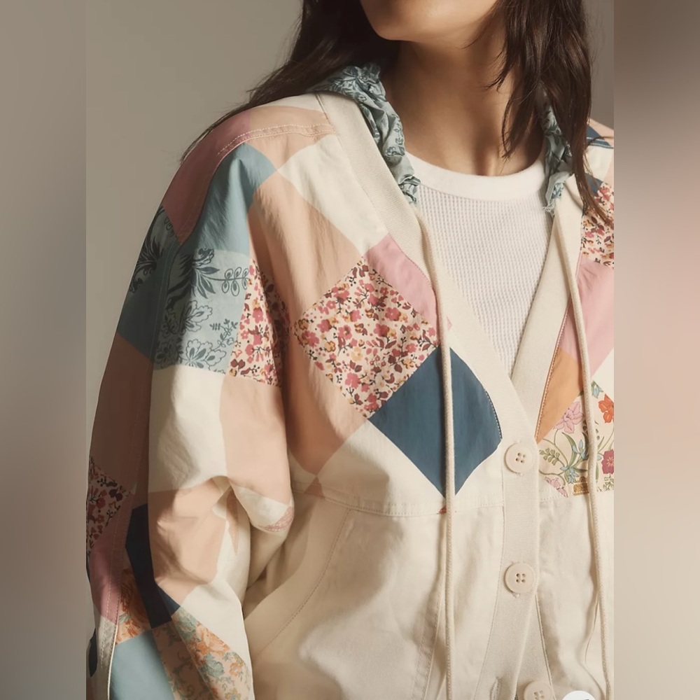 Anthropologie by Daily Practice Colorful Patchwork Jacket Bomber - Picture 6 of 13